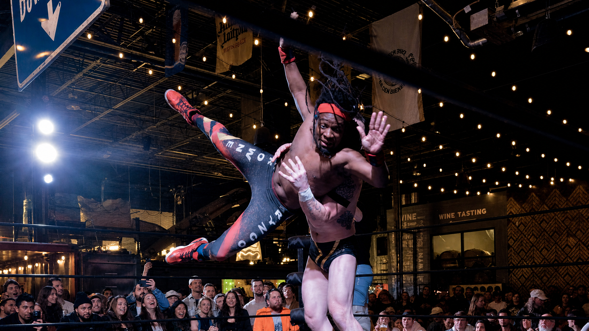 Mid-Air Dive - Rocky Mountain Pro Wrestling